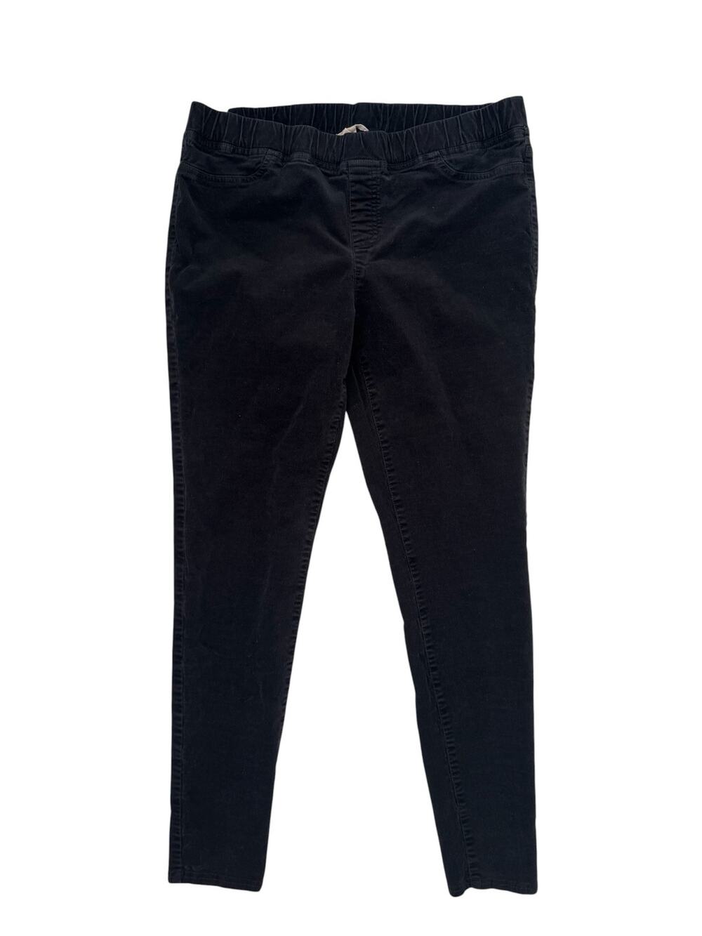 EILEEN FISHER Organic Cotton Corduroy Skinny Pull On Pants Black Size Medium